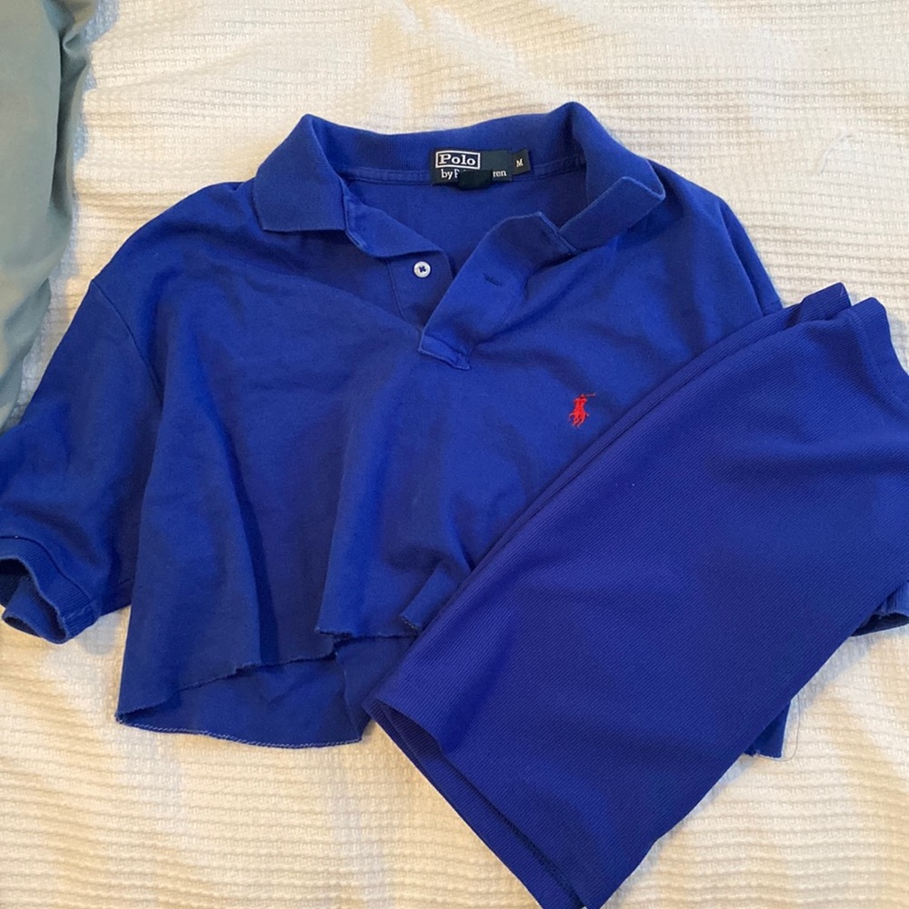 Adorable blue polo two piece